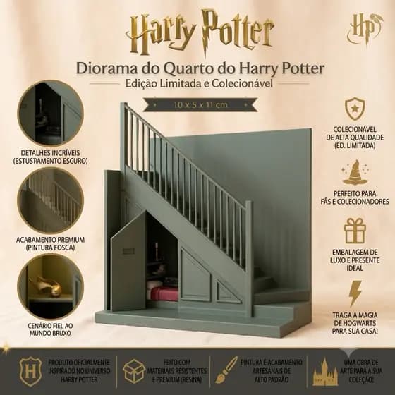 Diorama do quarto do Harry Potter