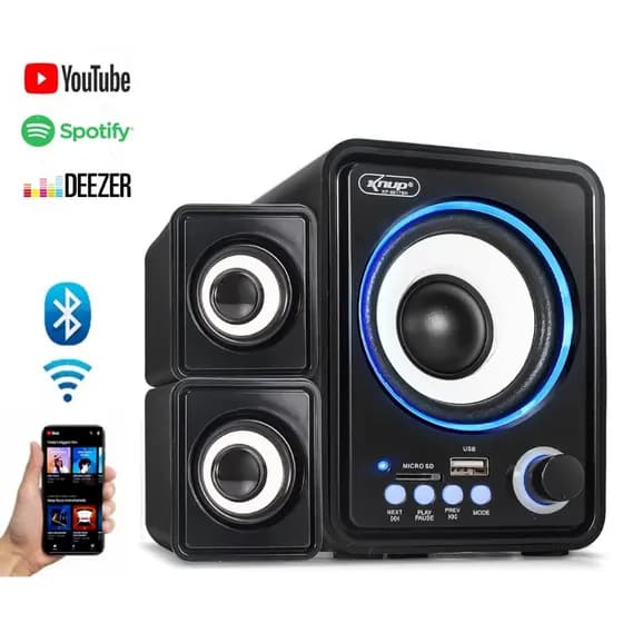 Caixa De Som Bluetooth 18w RMS Subwoofer Usb P2 Para Computador Pc Gamer Notebook Smart Tv Com Led L