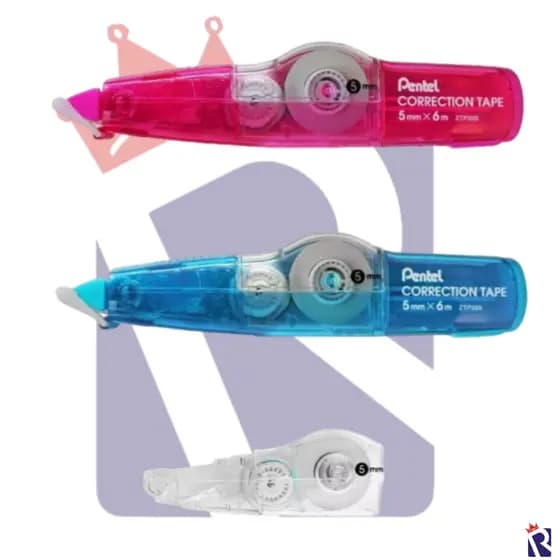CORRETIVO EM FITA PENTEL ZTP205 COM REFIL GRATIS 6m AZUL OU ROSA
