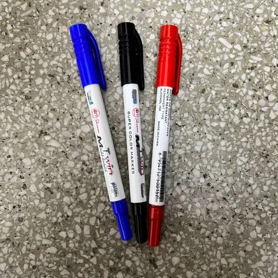 Caneta Marcadora Permanente Pontas Gêmeas Linha De Gancho Com Cabeça Dupla Para CD DVD Media Disc ,