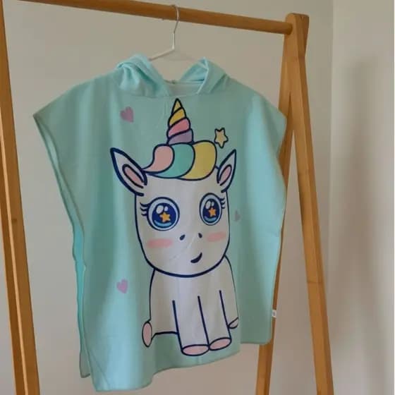 Toalha de Banho Infantil com Touca piscina praia poncho