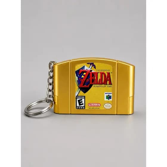 Chaveiro Cartucho Dourado Zelda Ocarina of Time N64 | Mini Cartucho Nintendo 64 | Impressão 3D Colecionável Gamer