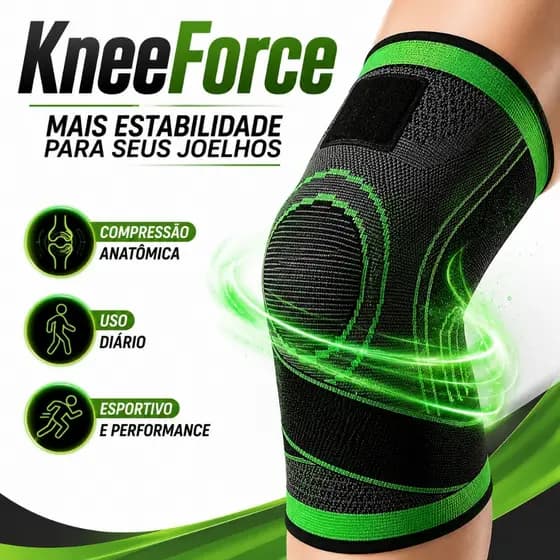Joelheira Ortopédica Compressão KneeForce para Joelho Alívio da Dor Esportiva Academia Corrida