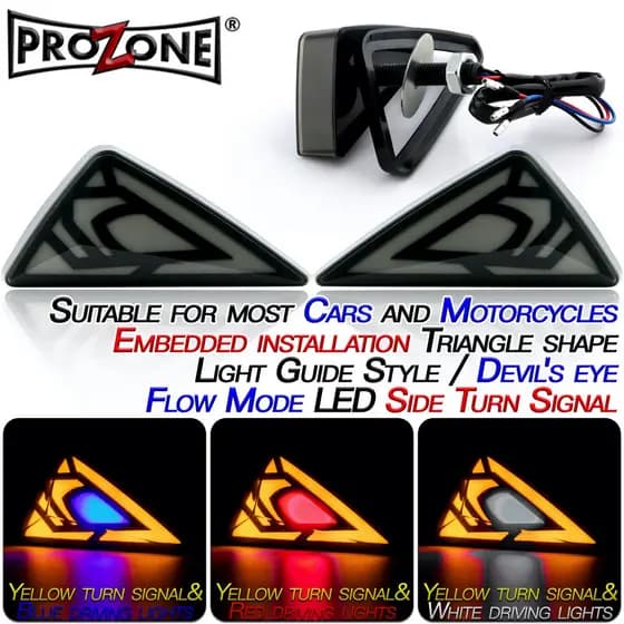 2pcs Motocicleta LED Diabo Olhos Luzes Sinal De Volta Sequencial Montagem Embutida