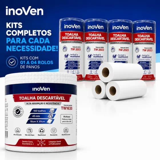Pano Multiuso Reutilizável Pano de Limpeza Descartável Tipo Scott Duramax Toalha Wiper TW1630 Inoven Alta Absorção Bom