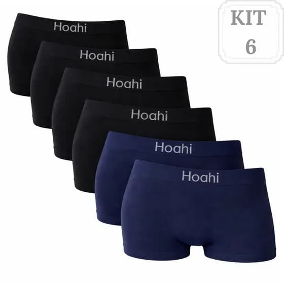Kit 6 Cuecas Boxer Poliamida Premium - Hoahi