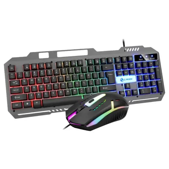 Teclado e Mouse Semi-mecânico Gamer Rgb Com Fio Usb Para Pc Console Computador