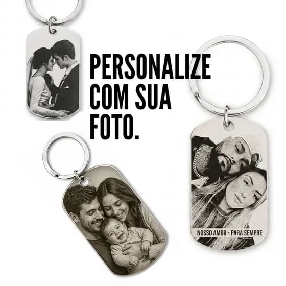 Chaveiro Personalizado Exclusivo – Presente Criativo com Nome, Foto ou Frase