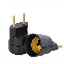 Kit 4 Bocal Adaptador Soquete Termoplástico Tomada Plug E27 Preto