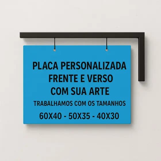 Placa Personalizada Para Fachada Frente e Verso Logo Foto Anúncios Placa Bandeira