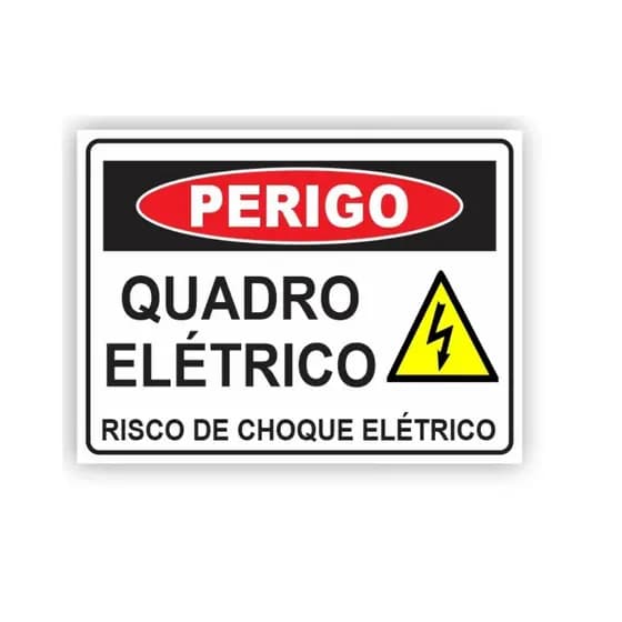 Kit 40 Placas Risco De Choque Quadro Eletrico 20x15cm Pvc