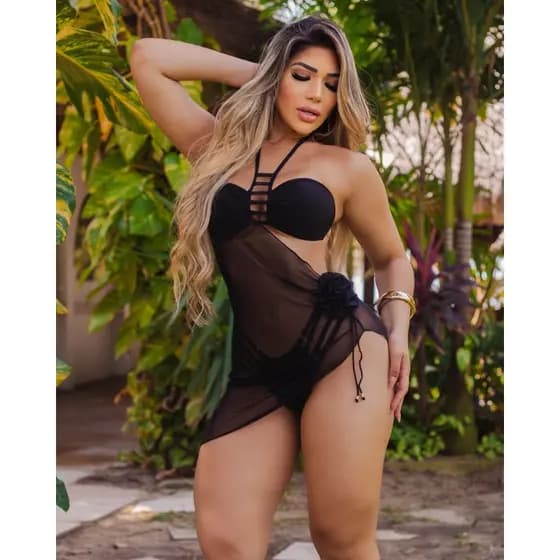 saída de praia vestido de tule veste do 36 ao 42 luxo referência 2374