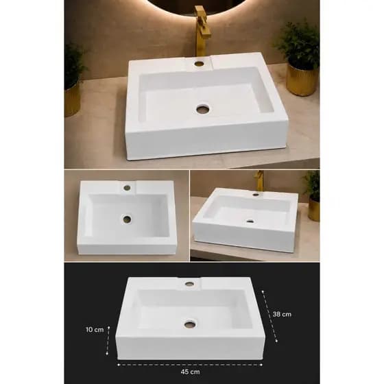 CUBA PIA DE BANHEIRO/ PLASTICO/ LAVATORIO/ LAVABO/ APOIO ONIX 41X31X11
