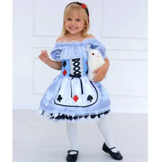 Fantasia Alice no Pais das Maravilhas infantil + arquinho