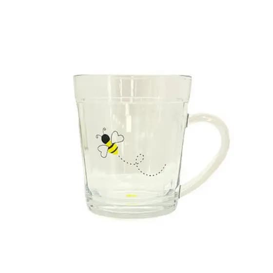 Caneca Abelha Vidro 270ml Abelinha Amarelo e Preto