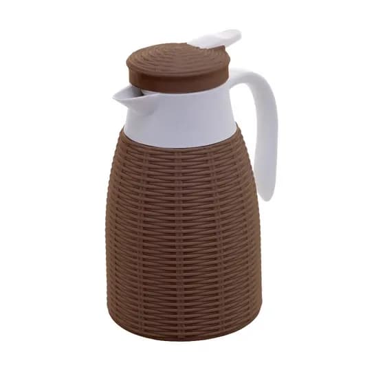 Garrafa Térmica de Plástico Rattan Marrom 1 Litro Lyor