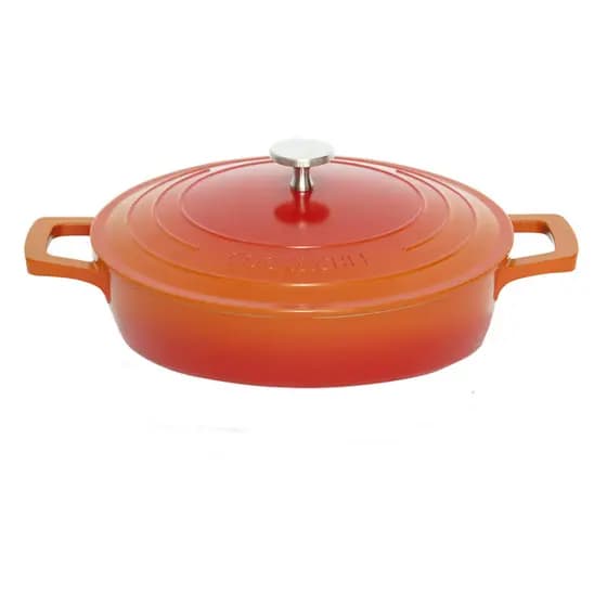 Caçarola Baixa Indução Cook&Chef Laranja Alumínio com Revestimento Cerâmica Antiaderente 28cm Mimo Style