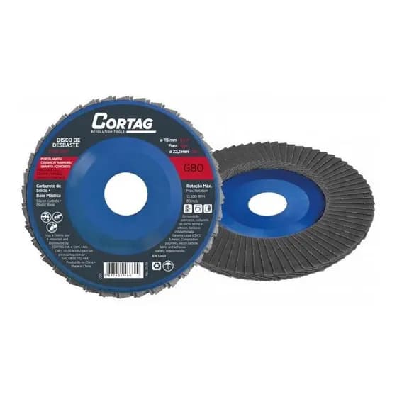 DISCO FLAP DESBASTE 115MM G80 61654 CORTAG