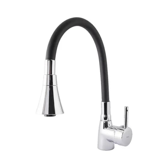 Torneira Gourmet Misturador Monocomando Para Cozinha Bancada Mesa V133 Preto/Cromado Vimer