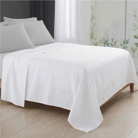 Kit Combo 2 Lençol Casal Padrão Avulso Sem Elástico Branco
