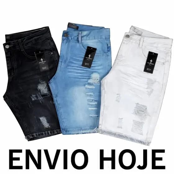 Kit Short Jeans Várias Cores Bermuda Jeans Masculina Tecido Premium
