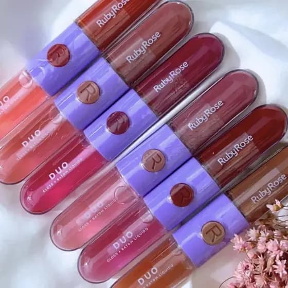 Gloss + Batom Líquido Duo Mood by Ruby Rose HB F5692