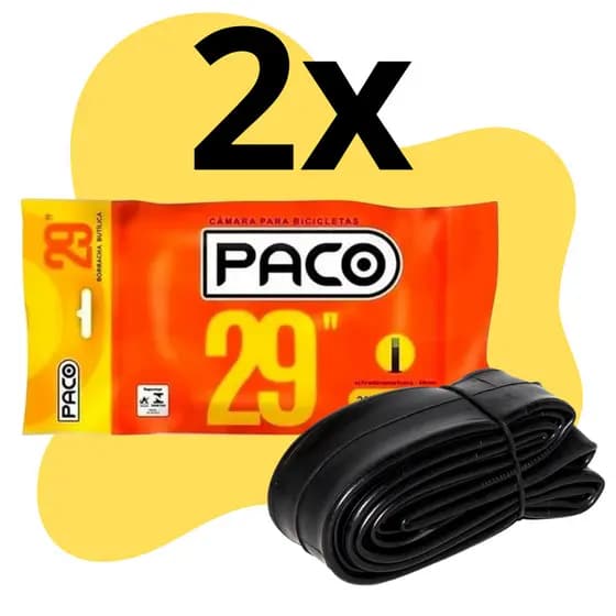 Kit com 2 Câmaras Ar Bicicleta 29 X 1.95/2.125 Mtb Paco