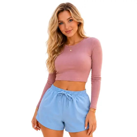 Shortinho Feminino Tactel Moda Praia Piscina Beach Tênis