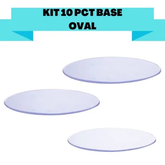 KIT 10 PACOTES BASE LISA OVAL 8x4,5 11x5 14x8