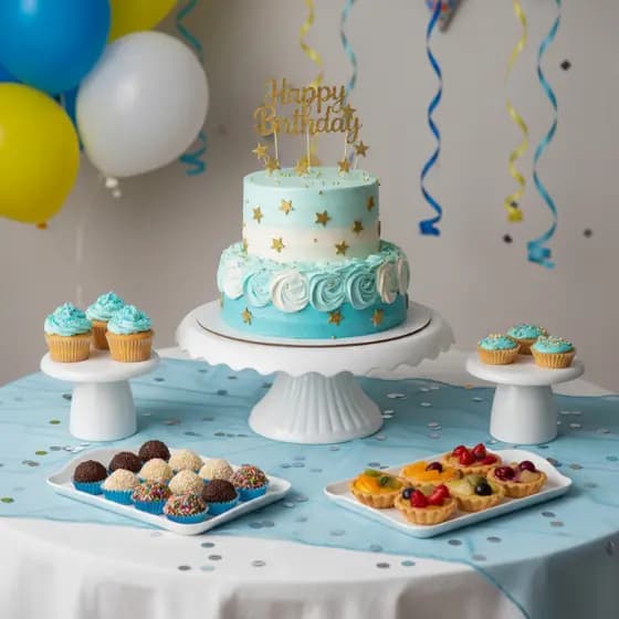 Mini Kit Mesa De Festa - 1 Boleira Cake Renda 19cm , 2 Mini Cakes Slim e 2 Bandejas 20x13