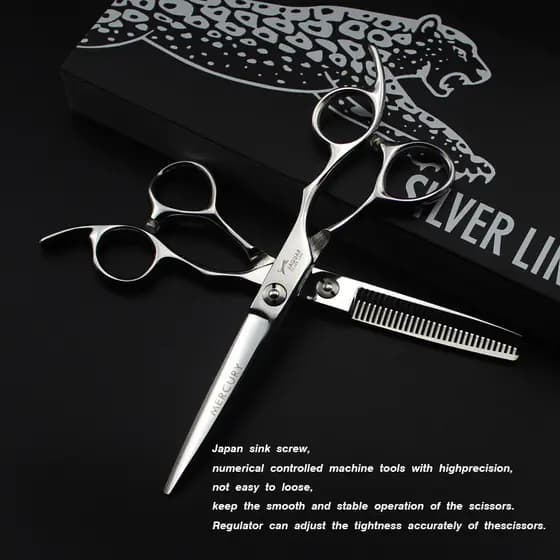 Tesoura De Cabeleireiro Profissional Barbear De 6 Polegadas Desbaste Reta