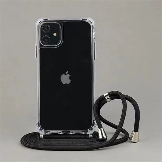 Tiracolo Colar Corda Cordão Transparente Capa Rígida Para iPhone 13 12 MiNi 11 Pro Max XS XR X 8 7 Plus SE 3 14 Macia