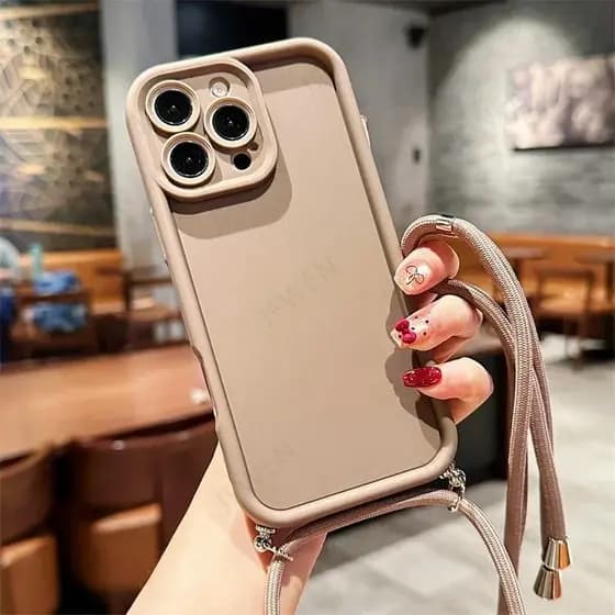 Crossbody Cordão Silicone Caso Para iPhone 17 16 15 14 13 12 11 Pro Max XS X XR 7 8 Plus Macio TPU Mão-Livre Corda Longa