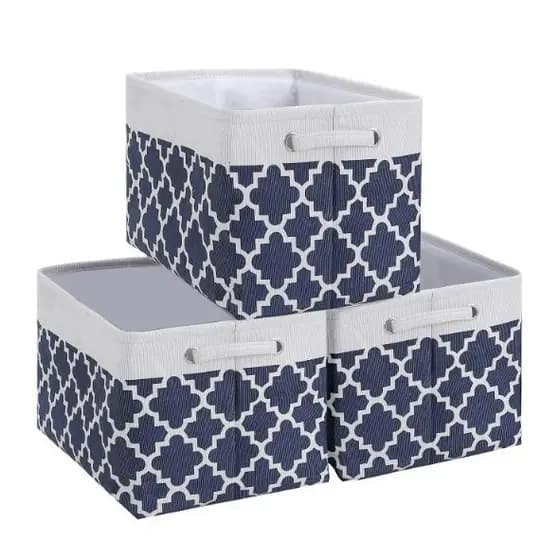Cesto Organizador Tecido Dobrável Design Decorativo 38x26x23