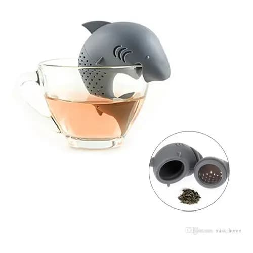 Infusor de Cha BPA FREE De Silicone Criativo Formato TUBARAO