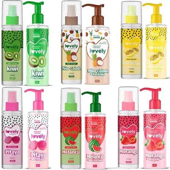 Kit Body Splash + Hidratante Corporal Face Beautiful Frutas Tropicais 200ml