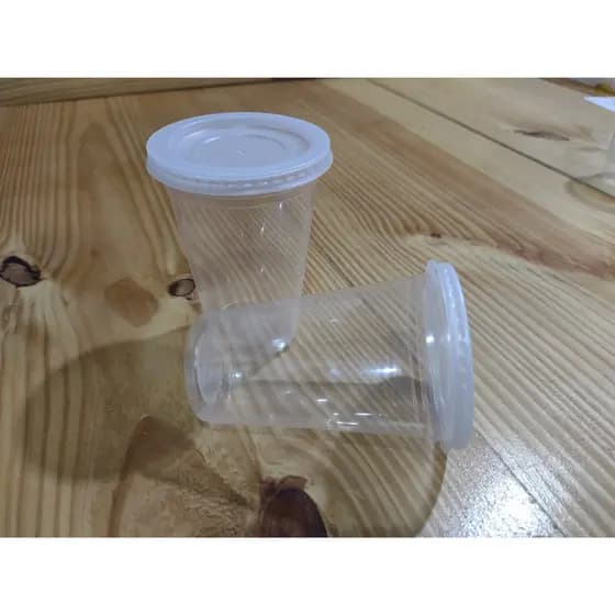100 conjuntos de Copo Plástico PP 330ml e Tampa Reta Sem Furo Ultra