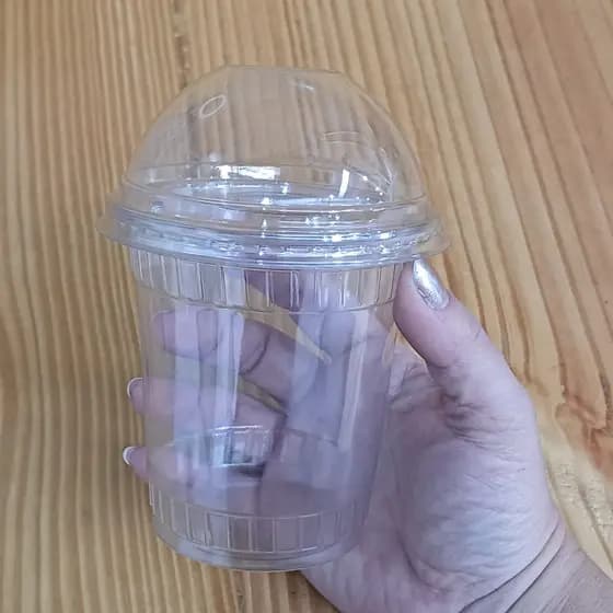 100 un Copo 400 ml c/Tampa Bolha e Flat Reta Sem Furo G840 Galvanotek Super Reforçado