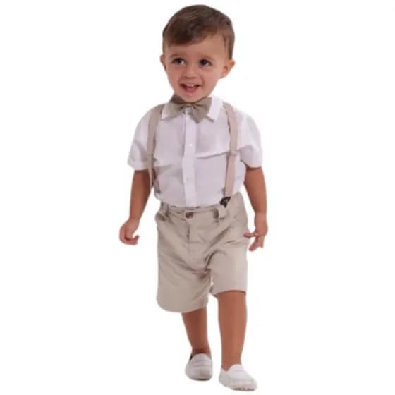 Roupa de BATIZADO infantil conjunto pajem menino festa batismo acompanha camisa, gravata, bermuda