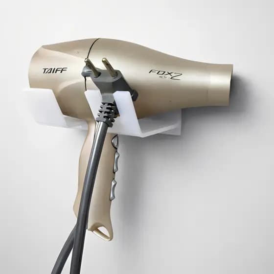 Suporte De Secador De Cabelo Para Parede Acrílico