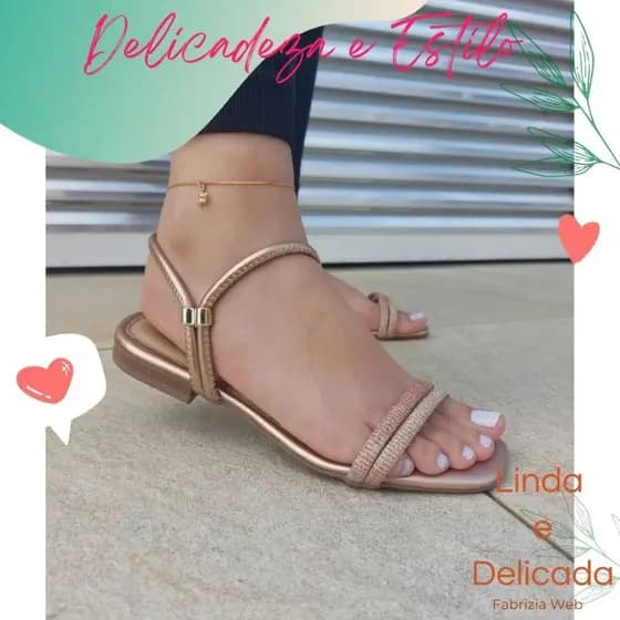 Sandalinhas rasteirinhas feminino na moda sandália queridinha das famosa Sandálias rasteira elegante de salto baixo