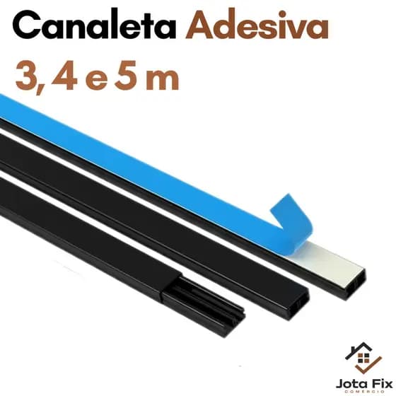 Canaleta para Fio Organizadora de Fios Cabo Metro Canaleta Adesiva Esconde Fio Conector Emenda