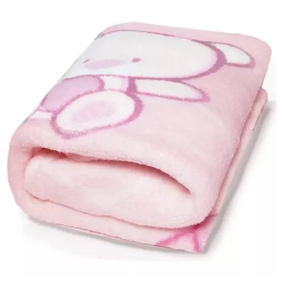 Cobertor Bebe Manta Estampado Ursa Sofy Menina Rosa 90x110cm