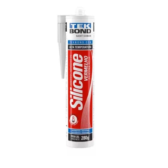Silicone Acético Alta Temperatura Vermelho 280g Tekbond