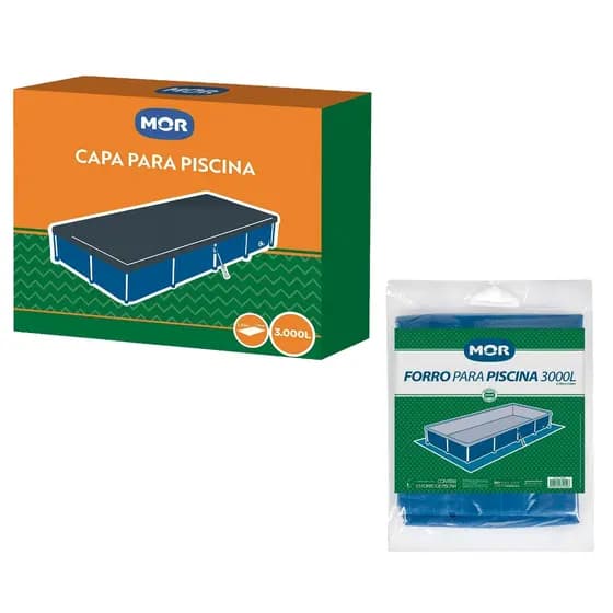 Kit Capa 3000 Litros Forro Para Piscina Proteção Limpeza Cuidados