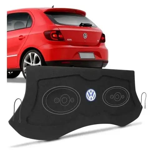 Tampão Porta Malas Tampa Traseira Gol G4 2006 - 2014 Carpetado Com Furo Falante 6x9 e Cordinha