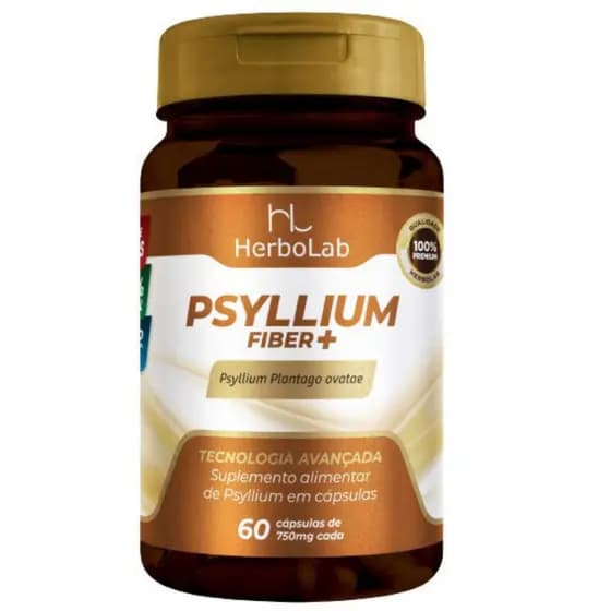Psyllium Fibra Natural - 60 Cápsulas 700mg - Herbolab