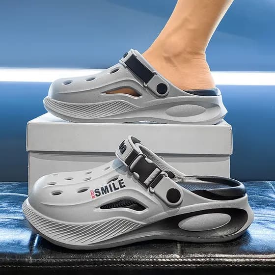 Baotou Sandálias Masculinas De Verão Para Praia Ao Ar Livre , Esportes Masculinos Dirigir , Sapatos Dois Em Um Com Furos