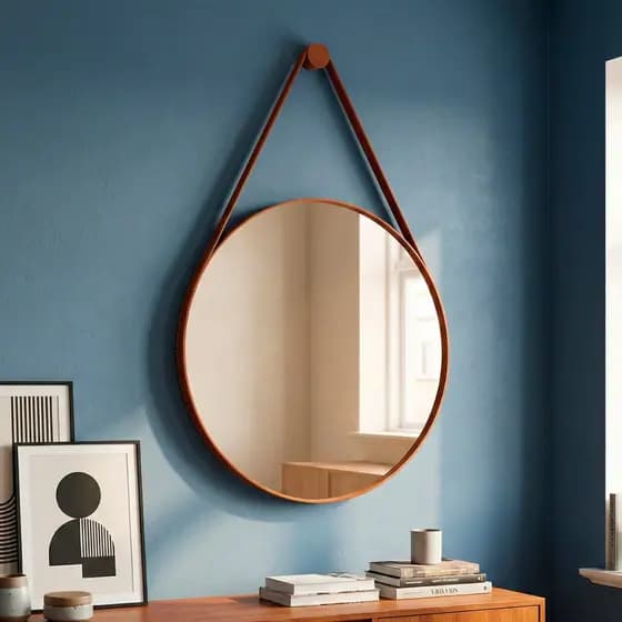 Espelho Adnet Para Lavabo Organico Redondo 30cm + Suporte