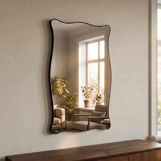 Espelho Grande do Pinterest Retrô Corpo Inteiro 110x60cm Moldura Couro 3cm - Mod. Paris